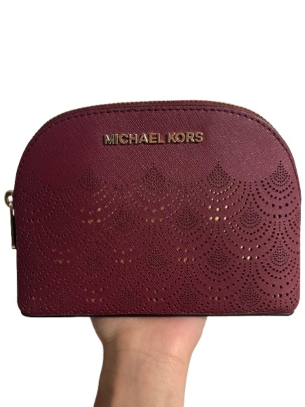 Michael Kors Jet Set Travel Large Perforated Leather Cosmetic Pouch